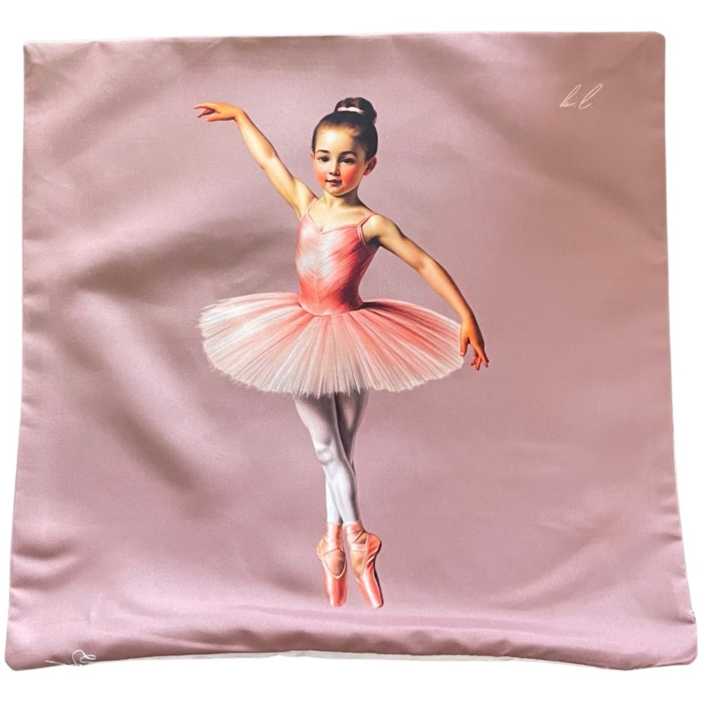 Pink Ballerina - Throw Pillow Cover/Case - 16"x16" - Single-Sided